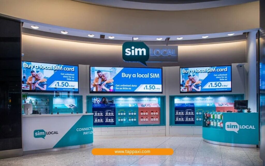 Sim Local Unit at Heathrow airport