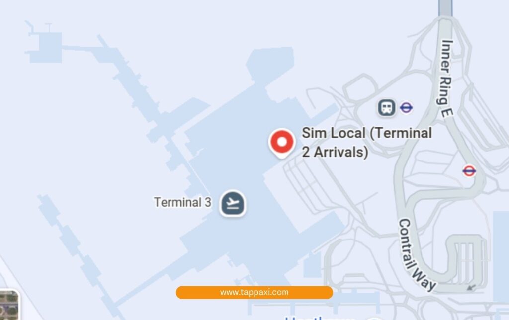 Where to buy SIM at Heathrow Airport terminal 2. map Location .