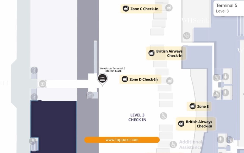 Heathrow terminal 5 Free Wi-Fi 
Internet Kiosk