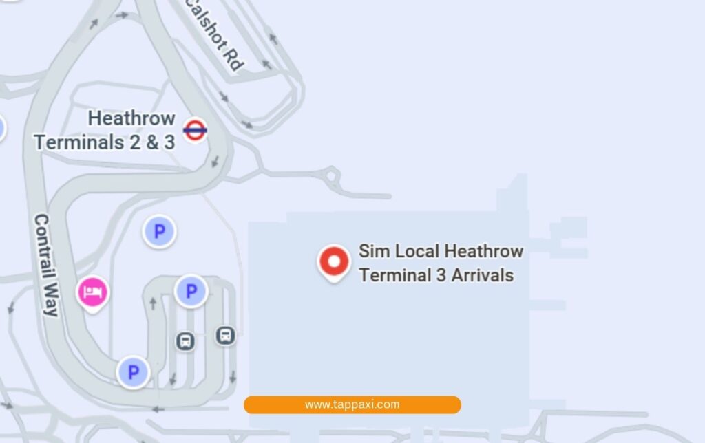 how to buy SIM at Heathrow Airport terminal 3. map Location .
