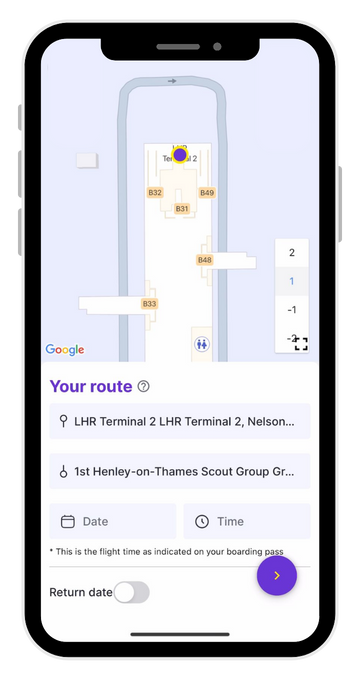Booking Page of TappAXI app
