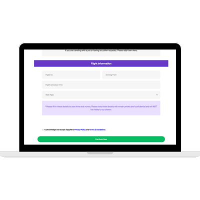 TappAXI Online Booking Flight Information